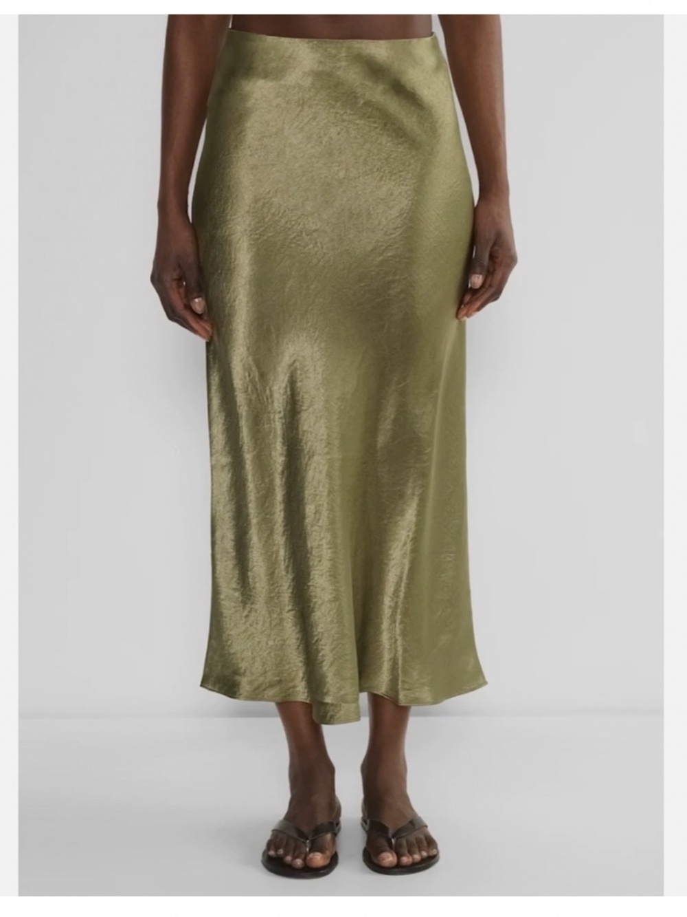 Babaton- Slip Satin Maxi Skirt Green Size 6